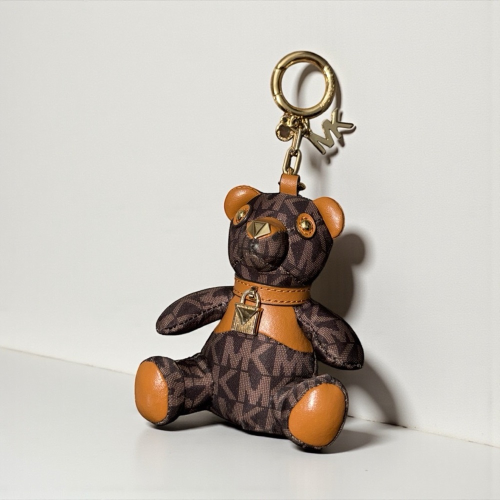 Michael Kors Signature Brown and Tan Bear Keychain